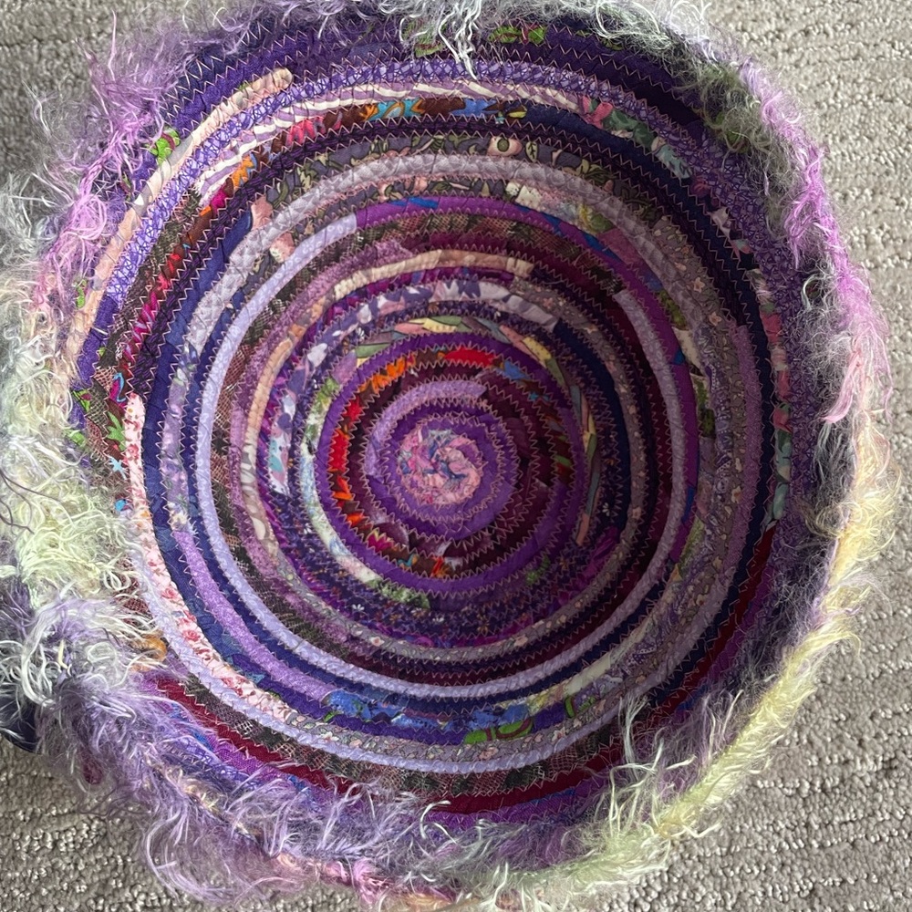 Handmade Multicolor Rag Rug Woven Bowl - Picture 2 of 6